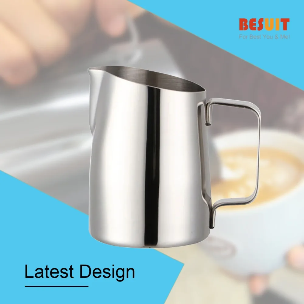 400ML Coffee Pull Cup Stainless Steel Frothing Pitcher Barista Milk Jug Frother Pot | Дом и сад