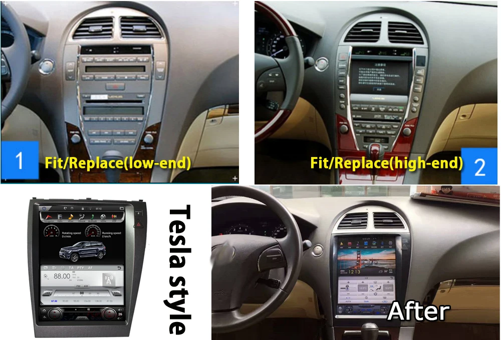 Cheap Liandlee 12.1" Tesla Vertical Screen For Lexus ES XV40 ES 240 250 300 330 350 Android DAB BT Map GPS Navi Navigation Multimedia 9
