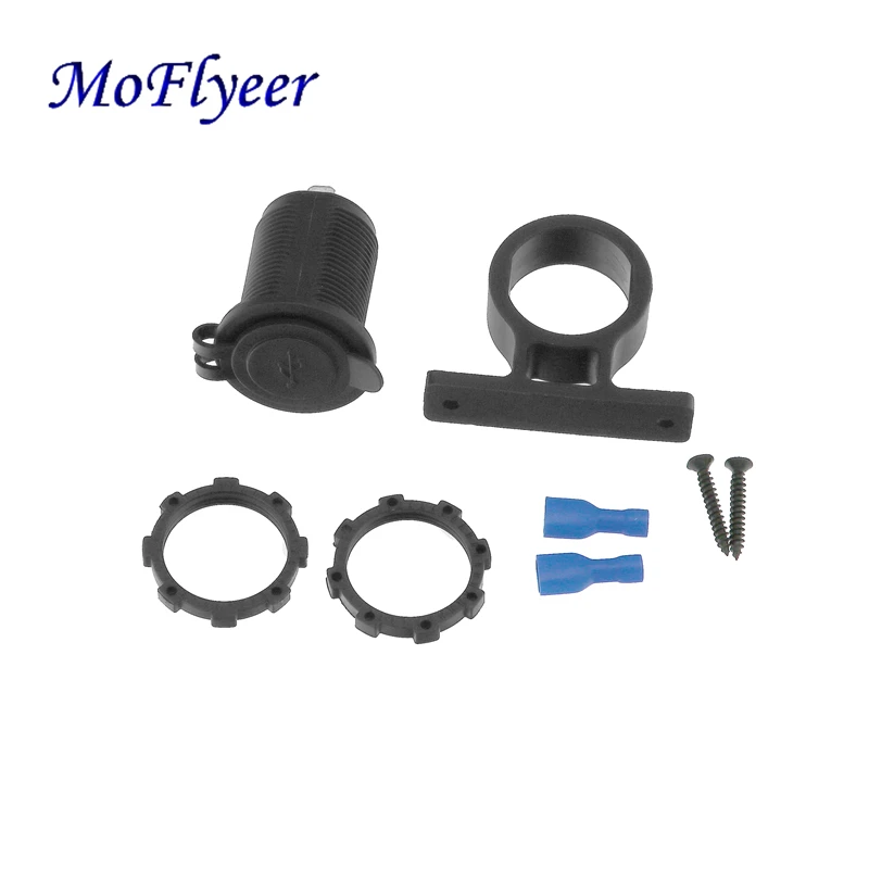 

MoFlyeer 12V Dual USB Car Motorcycle Charger Socket Splitter Power Adapter Mobile Phone Charge Waterproof