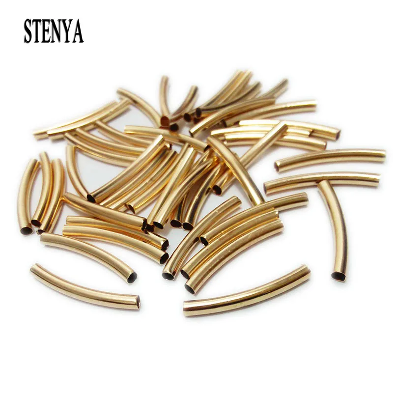 Stenya Straight Tube Beads Jewelry Making Leather Cord Rope Metal