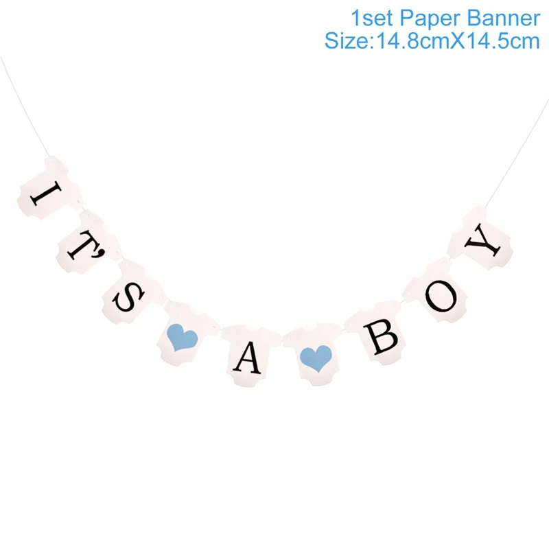 banner 2 QIFU Baby Shower мальчик девочка его Девочка Синий Розовый воздушные шары для украшения вечеринок первый день рождения пол раскрыть BabyShower вечерние принадлежности - Цвет: banner 2
