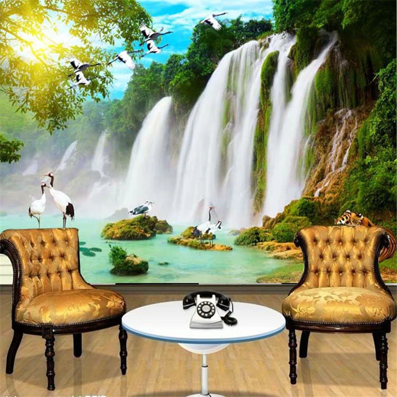 

beibehang Modern living room TV background large 3d stereo bedroom l wallpaper waterproof landscape papel de parede para quarto