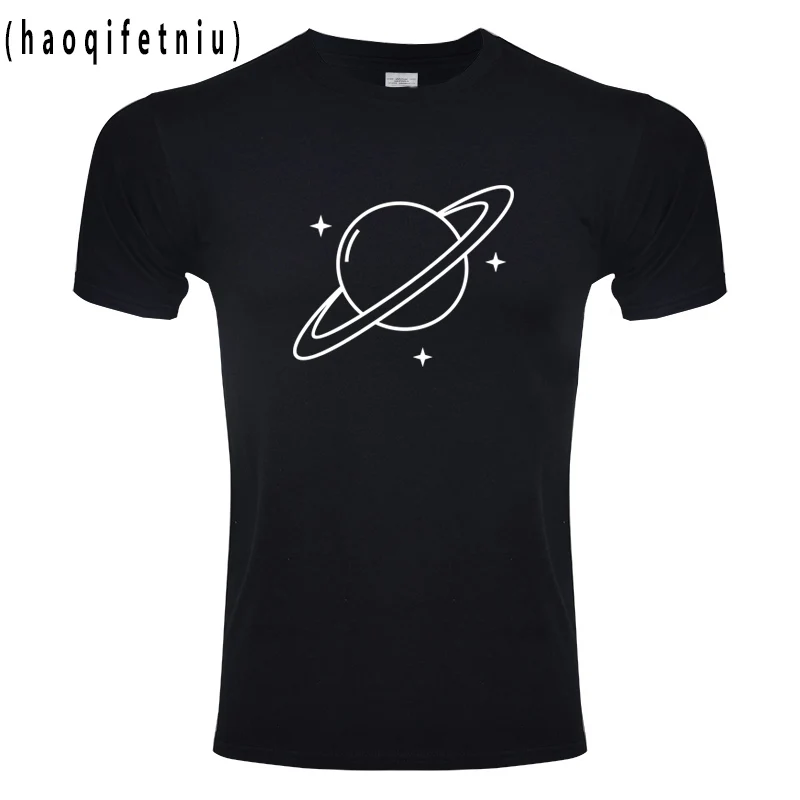 

men tee shirt Street Fashion Summer Black T Shirt men 2018 New Planet Print Casual Slim men Tops T-Shirts Plus Size