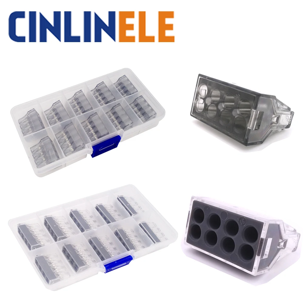 

10PCS/BOX WAGO 773-108 8P push wire wiring connectors for junction 8pin conductor terminal block