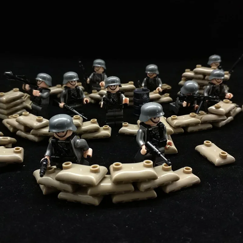 10 шт. солдатское оружие Brinquedos Аксессуары Совместимые Playmobil военные Мини фигурки строительный блок кирпич оригинальные игрушки - Цвет: Дерево