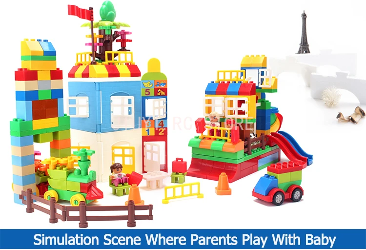 210pcs Big Size Castle Amusement Park Model Building Blocks Bricks Kids Toys Compatible With Legos HM183 (3)