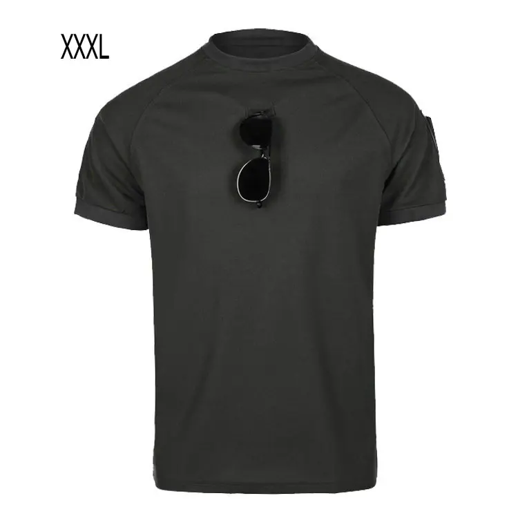 S-XXXL открытый тренировочный тактическая футболка Униформа дышащий с короткими рукавами Мужская Стрельба Охота быстросохнущая служба безопасности - Цвет: Black XXXL