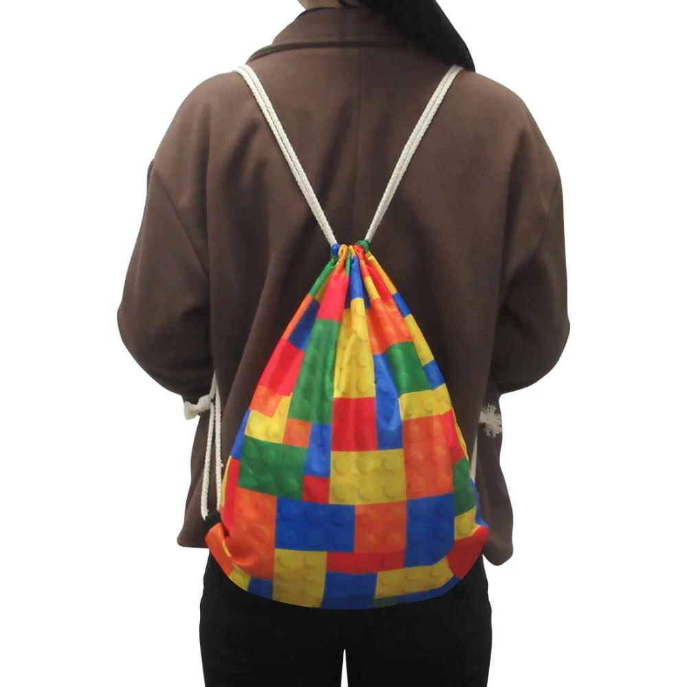 armazenamento de viagem portátil meninas corda mochila