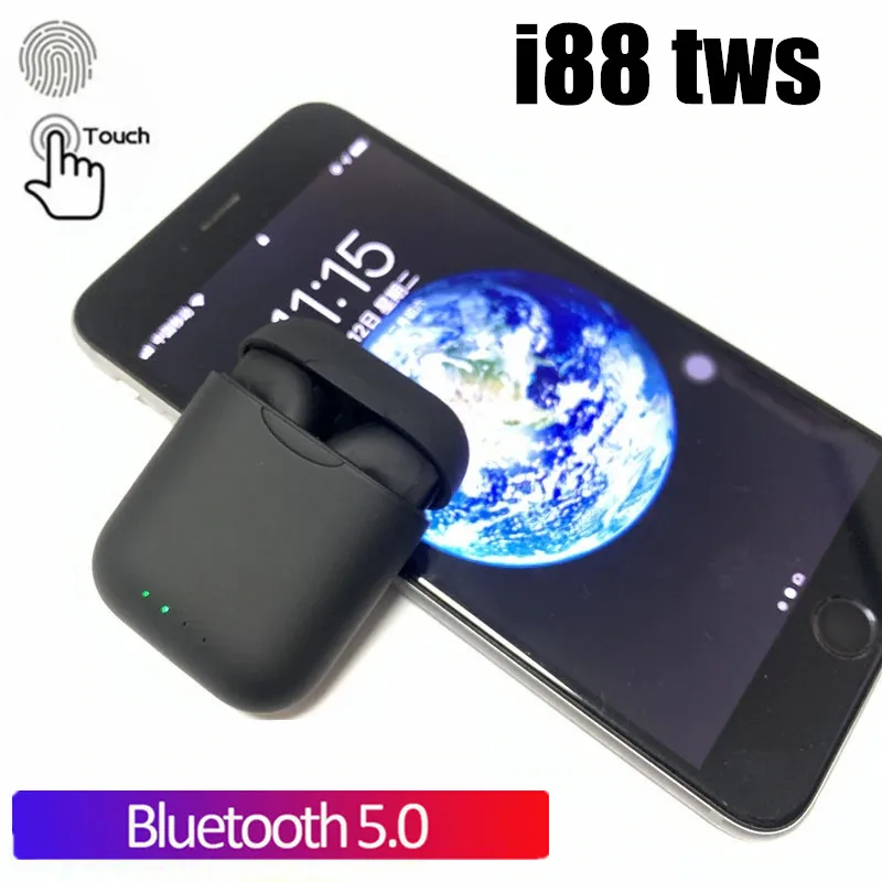 

i88 TWS Wireless earphones 1:1 Bluetooth 5.0 Earphone 3D Surround Sound & 2 Microphone for all smartphone PK i10 tws i12 tws