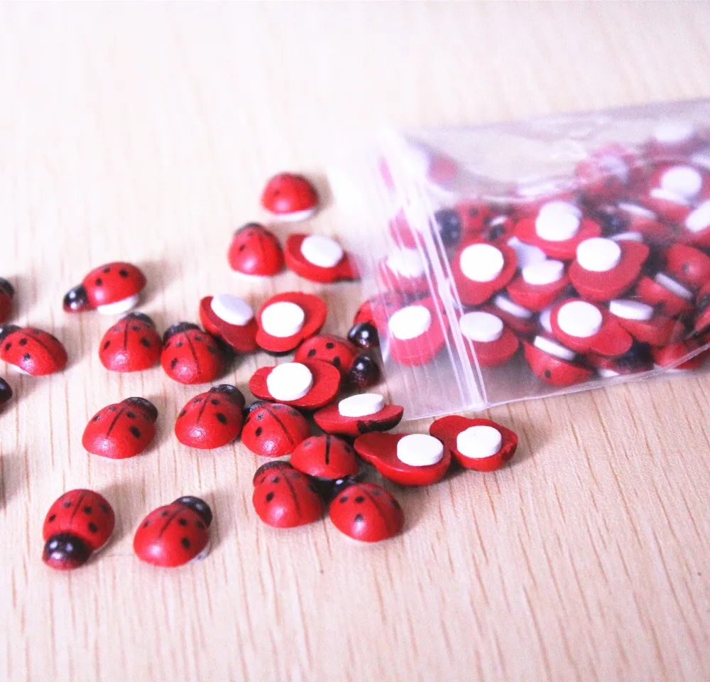 Cartes D Invitation Coccinelle Rouge Pour Enfants Decoration De Fete D Anniversaire Confettis En Bois Faits A La Main Mini Perles Coccinelle Rouge Auto Adhesives 50 Pieces Aliexpress