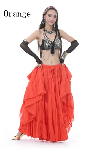 16 м круг представление игра танец живота костюмы спираль племенная юбка - Цвет: Оранжевый