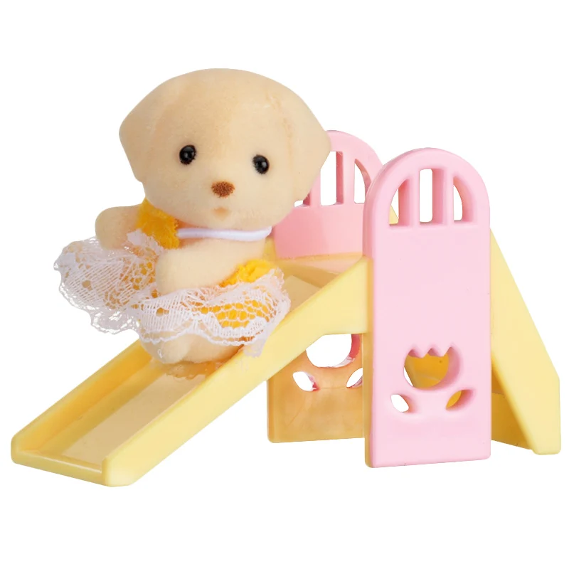 Sylvanian Семейный комплект с собачкой и горкой домик для кукол животными Меховая