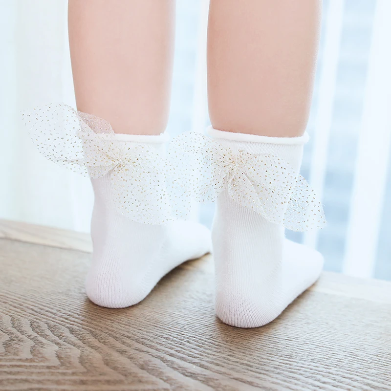 Носки с бантом для девочек детские кружевные носки маленьких рюшами платье пачка