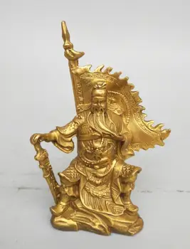 

China's Seiko carving pure brass guan gong small statue