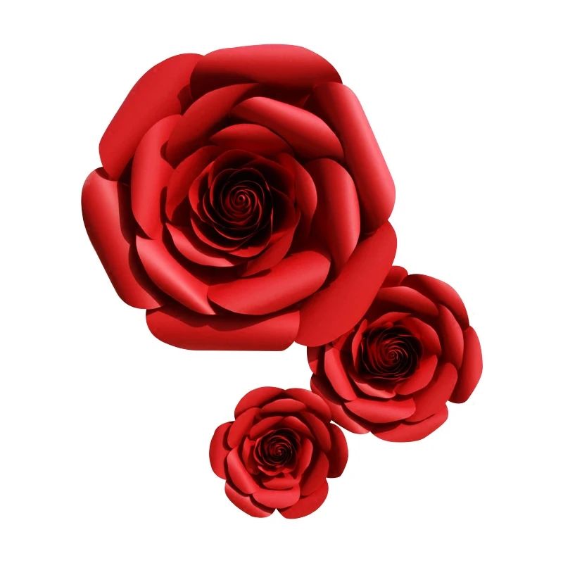 Rosa Roja flores gigantes de papel para el partido de la muchacha  decoración de la boda o foto cabina telón de fondo o fondos de la  boda|flowers for|paper flowersgiant paper flowers -