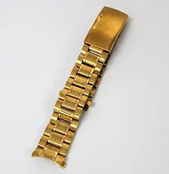 1 шт. Высокое качество 18 мм часы группа Твердые Нержавеющая сталь ремешок цвет золотистый 8233