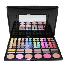 78 цветов набор для макияжа и кисть для теней Профессиональный Блестящий стойкий Смоки и матовые водонепроницаемые тени для век косметический набор