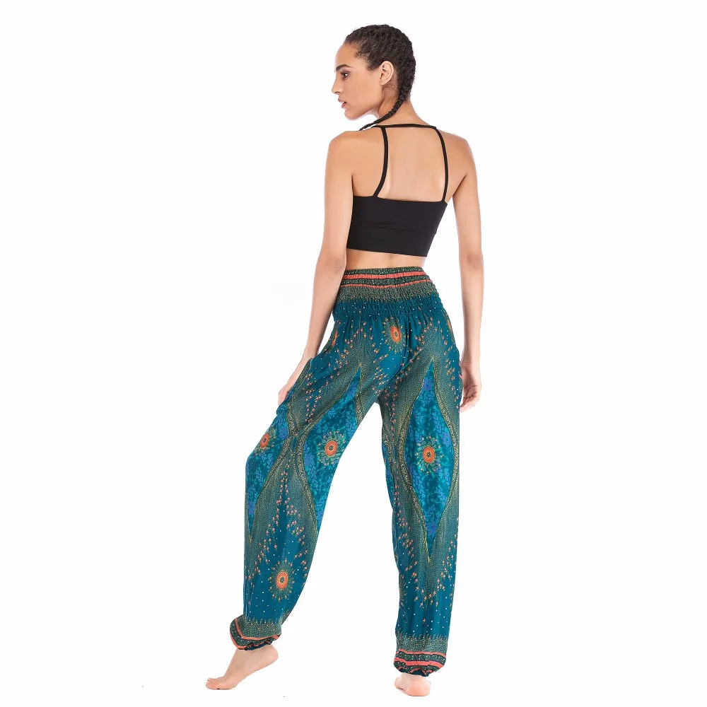 Big Peacock eye teal blue harem pant BPEP002 (8)