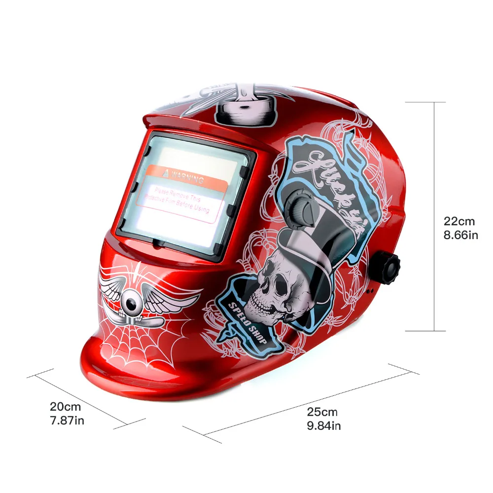 

New Red Skull Solar Auto Darkening MIG MMA Electric Welding Mask/Helmet/welder Cap/Welding Lens for Welding Machine