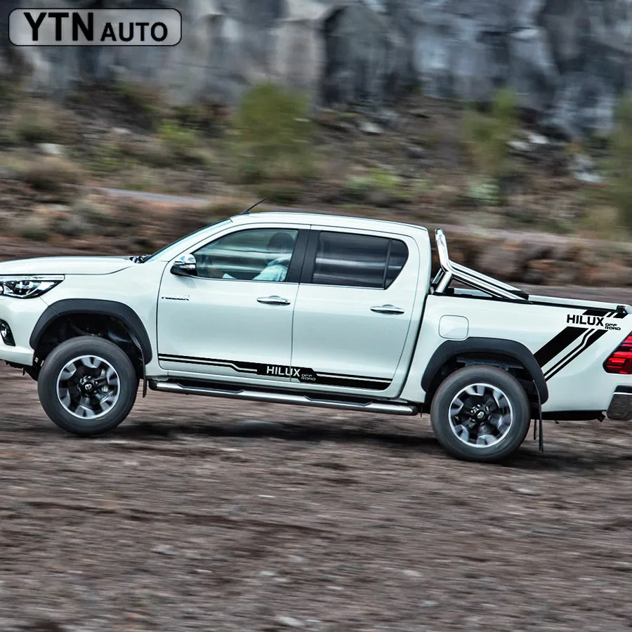 Exterior Accessories Color Name As Picture Car Stickers 2pc Racing Side Door Stripe Graphic Vinyl Car Accesosries Sticker Custom For Toyota Hilux Revo Vigo Itrainkids Com