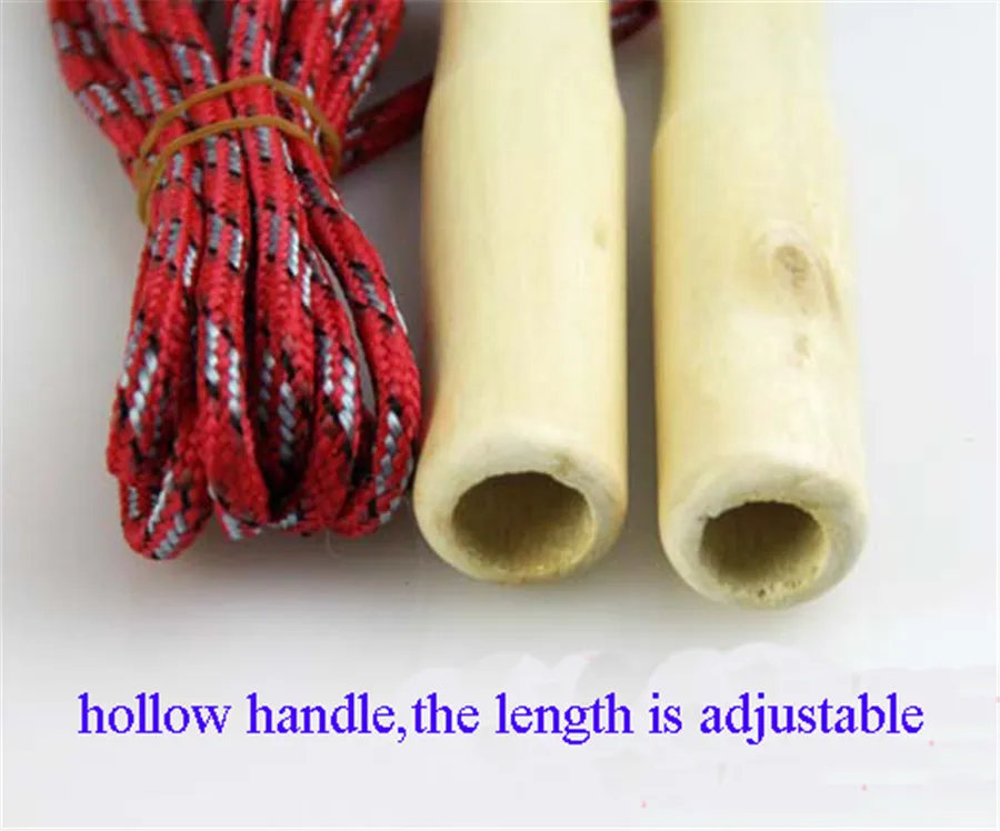 Wood Handle Fitness Jump Rope Crossfit Cotton Jumping Thread Adjustable Skipping Rope For Sports (5)