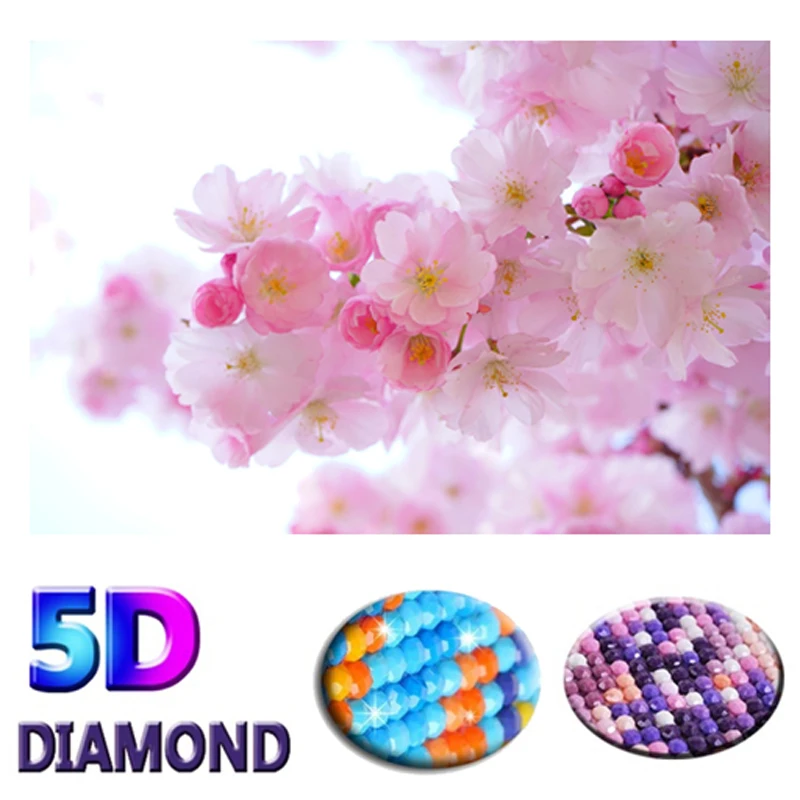 5D алмазная картина вишни DIY Алмазная вышивка цветок крестиком Настенный декор