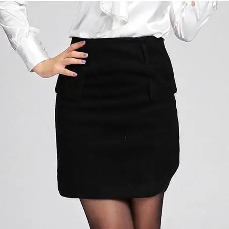Зима Для женщин женский шерстяной короткая юбка тонкие бедра короткая юбка облегающая бюст юбка