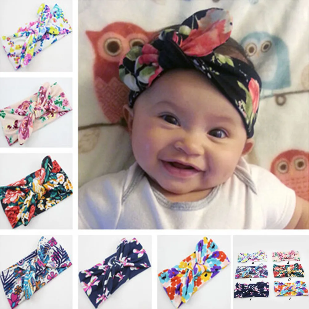 

Kids Wide Bowknot Cross Knotting Head Band Floral Sweet Women Fashion Headband Cloth Solid Stripe Floral Girl Hair Accessories