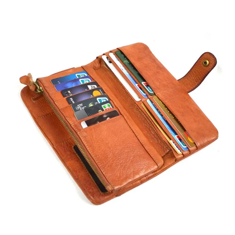 

AETOO Leather wallet male short zipper vertical tide personality youth head layer leather wallet men's wallet genuine