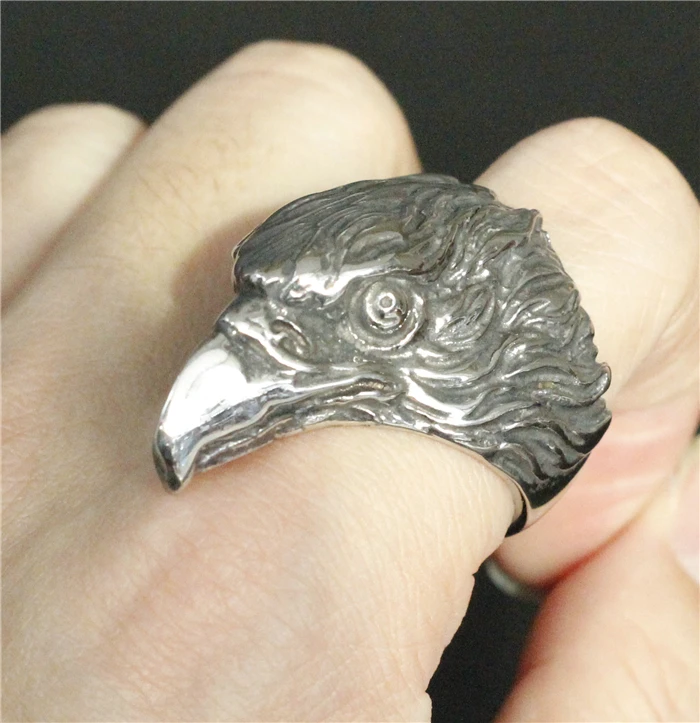 

Size 7-13 Cool Silver Motor Biker Eagle Ring 316L Stainless Steel Man Live To Free Biker Eagle Ring