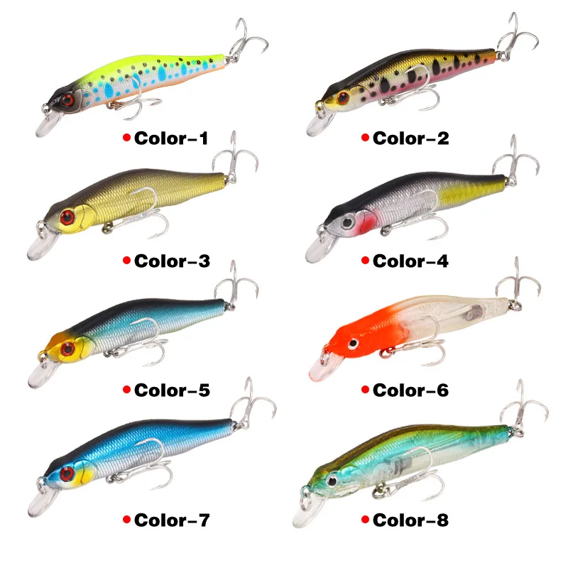 

1PCS Fishing Lure Minnow Crankbait Hard Bait Tight Wobble Slow Sinking Jerkbait Fishing Tackle