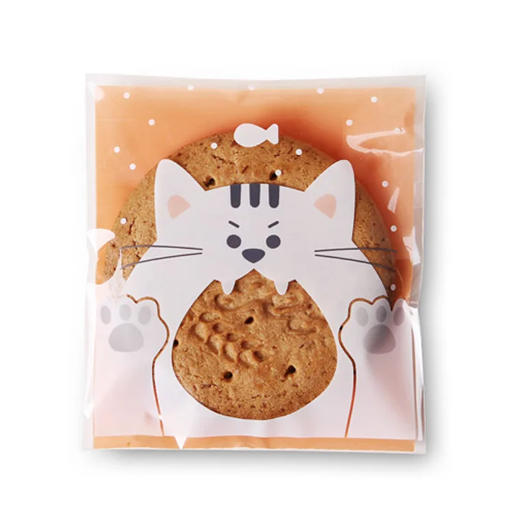 1000 X Assorted Size Colorful Cat Biscuit Bags Delicate Self adhesive
