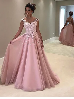 Rosa vestidos noche musulmanes, vestido de mangas de encaje de tul apliques encaje de islamica, Дубай, Саудовская Аравия, Ларго вести