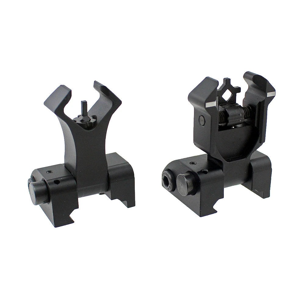 

Tactical Iron Sight Set Flip-Up Front and Rear Diamond Shape Back Up Sight Set for 20mm Rail Hunting Adjustable Rifle Scope