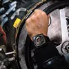 AGELOCER Swiss-relojes deportivos automáticos para hombre, relojes mecánicos de autoviento de acero negro grande, militares Punk, reserva de energía 5604J4 ► Foto 3/6
