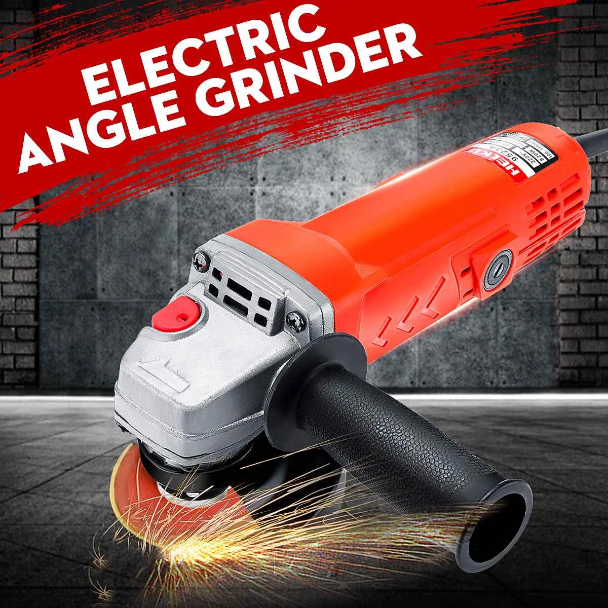 

650W 220V Electric Angle Grinder 100mm Grinding Machine Cutting Tool Metal + Plastic 11000RPM Adjustable Anti-explosion Shield