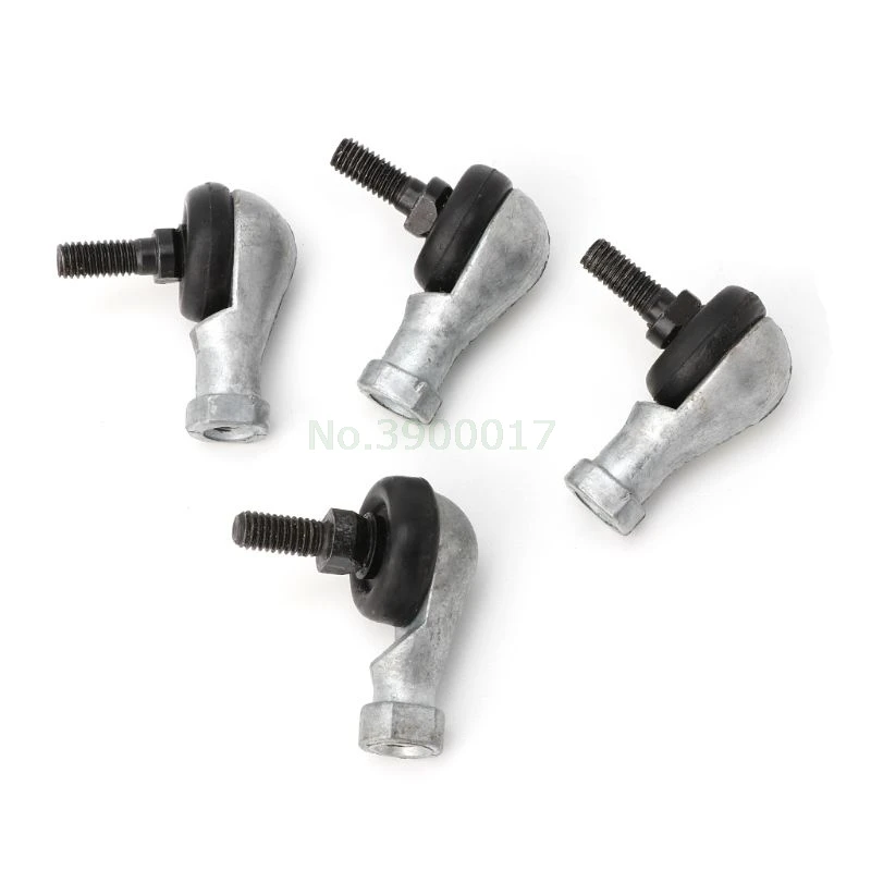 

4Pcs 6mm M6 SQ6-RS Connector Shape Ball Head Pole End Joint Bearing Rod Right Hand Bore 90 Degrees Male Steel