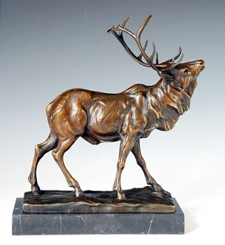 

Copper decoration Fine Buddha Brass Christmas Gift New Bronze statue of the deer Elk metal Sculpture Art Birthday gift