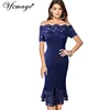 Vfemage Women Off Shoulder Vintage Floral Lace Pinup Formal Cocktail Wedding Party Bodycon Mermaid Pencil Wiggle Midi Dress 980 ► Photo 2/4