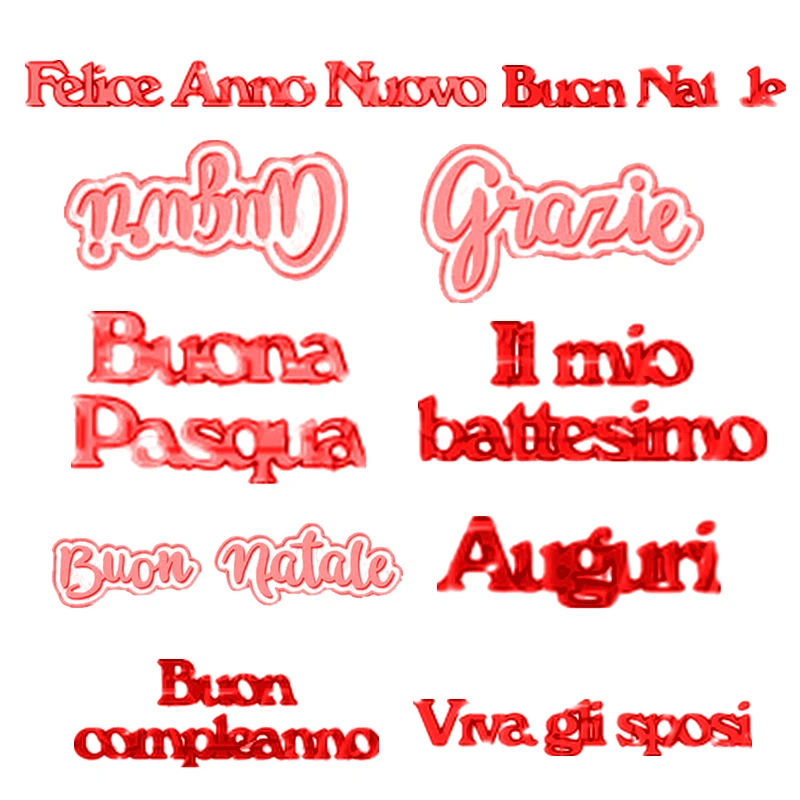 

Italian Words Set Metal Cutting Dies Stencil For Scrapbooking Embossing DIY Paper Card album Handcrafts Templates 2019