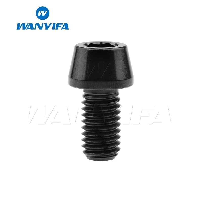 Wanyifa M8x15 20 25 30 35, 40 45 50 70mm конические головки винт с титановым болтом для велосипедного тормоза велосипедный крепеж - Цвет: M8x15 Black