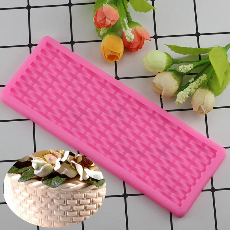 

Mujiang DIY Rattan Braided Long Rope Cake Border Silicone Lace Mat Mold Fondant Cake Decorating Tools Chocolate Gumpaste Moulds