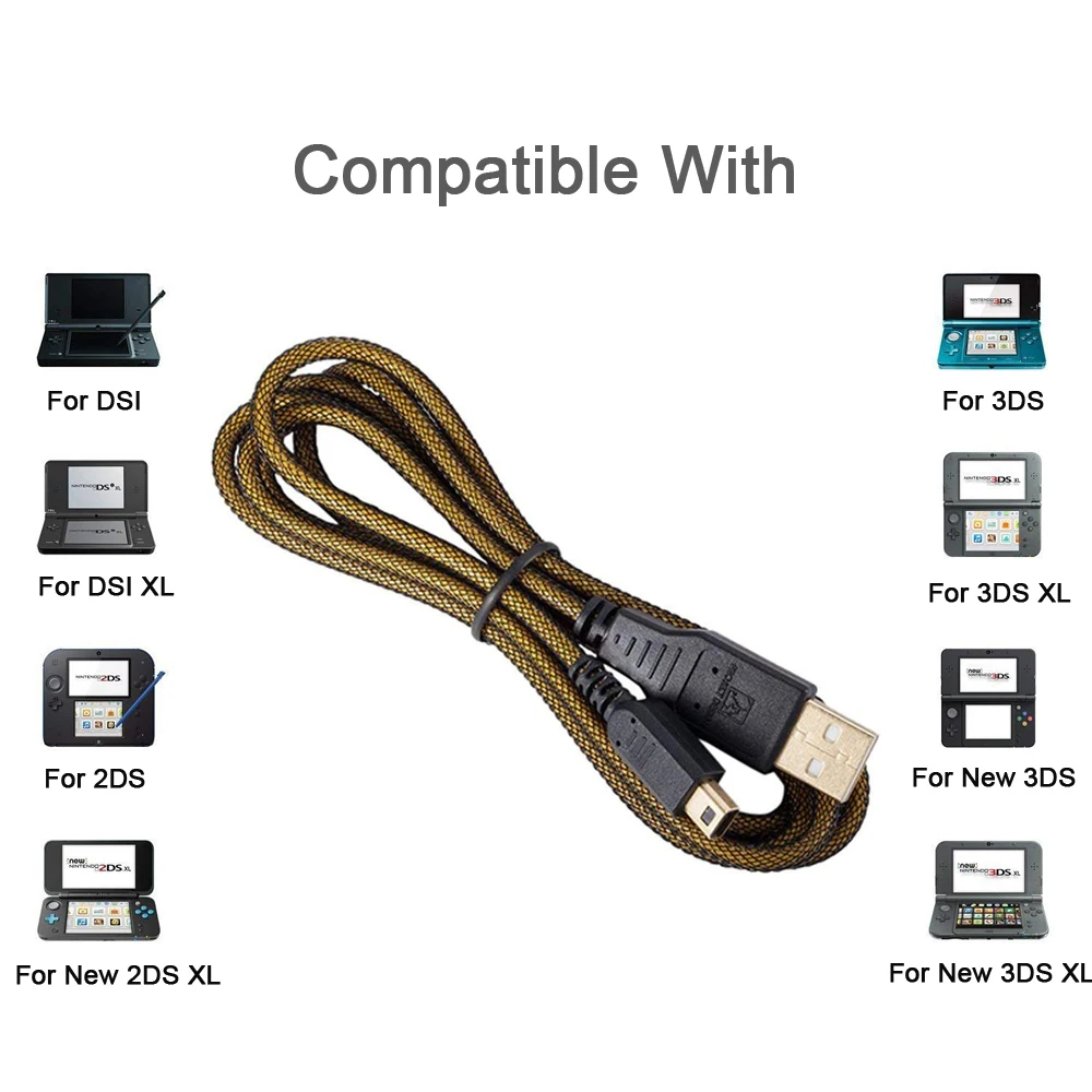 Зарядный USB кабель 24K для Nintendo New 3DS XL/3DS/DSi XL/2DS|Запасные части| |