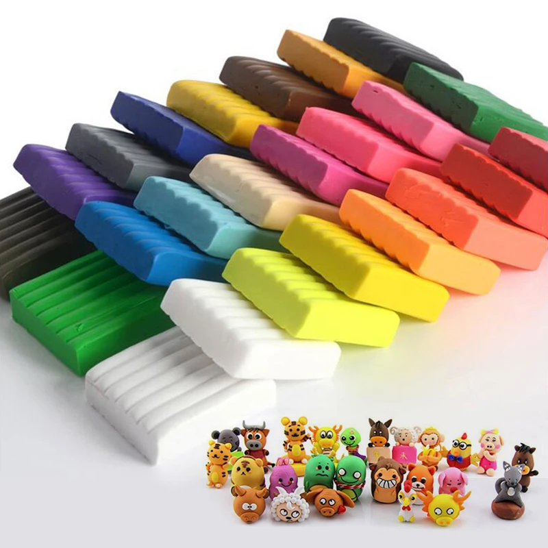 24 Color Soft Polymer Clay Plasticine DIY Toy Modelling Moulding Kid  PSZY 