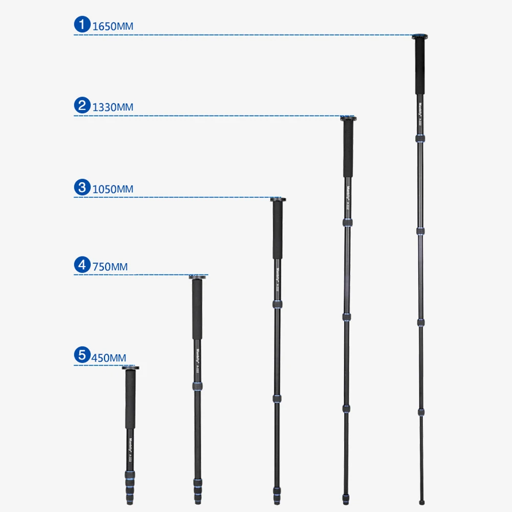 Manbily A-222 портативный Alumninum 5 секций камера Unipod монопод штатив палка для Canon Nikon sony DSLR DV