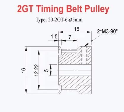 8 шт. 20 Зубы GT2 зубчатый шкив диаметр 5 мм+ 5 метров GT2 зубчатый ремень шириной 6 мм 2GT ременный шкив для RepRap Prusa Mendel 3D принтер