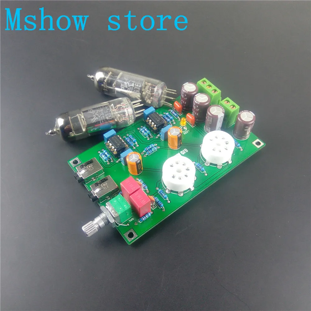 Mshow Class A 6J5 Vacuum Tube Preamp Preamplifier HIFI Headphone Amplifier Stereo audio assembled board and tested Mshow Class A 6J5 Vacuum Tube Preamp Preamplifier HIFI Headphone Amplifier Stereo audio assembled board and tested