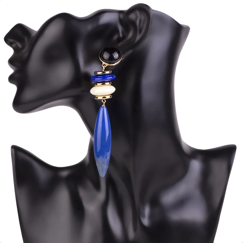 YUQINQIN Classic Drop Earrings for Women Acrylic Earrings Female Big Long Dangling Fashion Elegant Resin Metal Summer Earring (2)