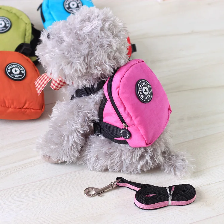 Dourable нейлоновый рюкзак для домашних животных, кошек, собак, рюкзак для маленьких собак, многофункциональная школьная сумка, рюкзак для собак с поводком - Цвет: Розовый
