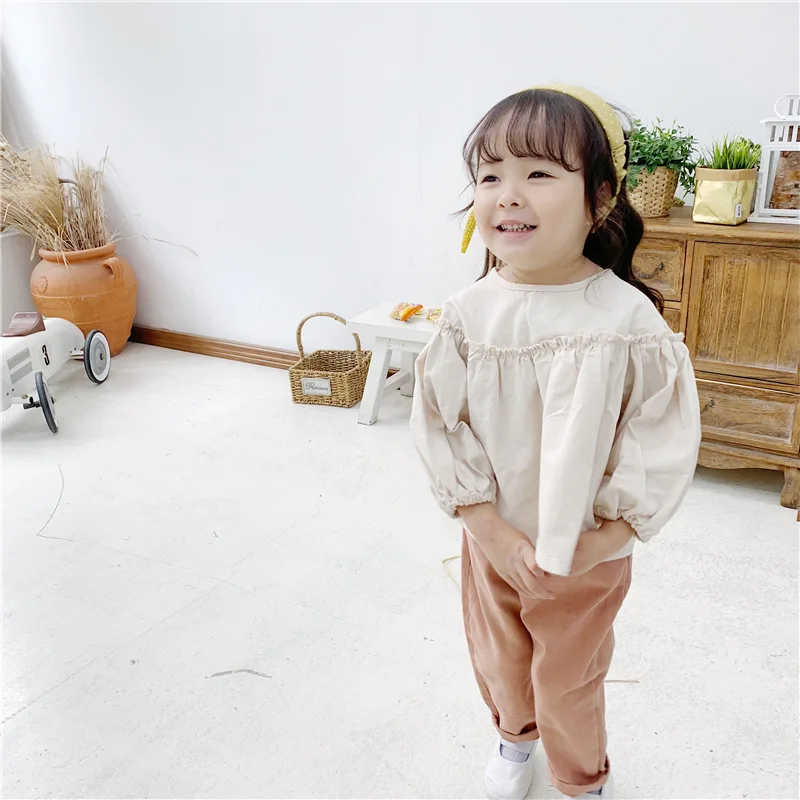 Primavera e Outono Anos de Idade das Crianças Cabolsa de Manga Bebê Camisas Meninas Crianças Novo 1-3 Comprida Camisa 2020 14 Mamãe e Bebê